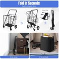 thumbnail image 4 of WYDK Shopping Cart with Oxford Liner Bag, 27.5 Gallon Folding Grocery Cart on Wheels, Double Basket, 330 LBS Weight Capacity, Portable Granny Cart Shopping Cart for Market Laundry (Black), 4 of 9