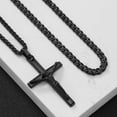 thumbnail image 4 of VNOX 2 Pcs Crucifix Cross Necklace for Men, Layered Stainless Steel Pendant Rope Chain,Black Crucifix Necklace, Jesus Cross Necklaces Religious Gifts for Men, 4 of 7