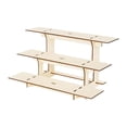 thumbnail image 1 of simhoa 3 Tier Corner Tiered Display Stand 3 Step Corner Display Rack for Tradeshows Straight wood color, 1 of 8