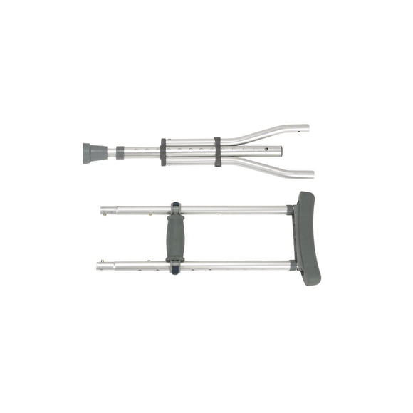 Drive Medical Béquilles universelles démontables à hauteur ajustable, en aluminium, 1 paire