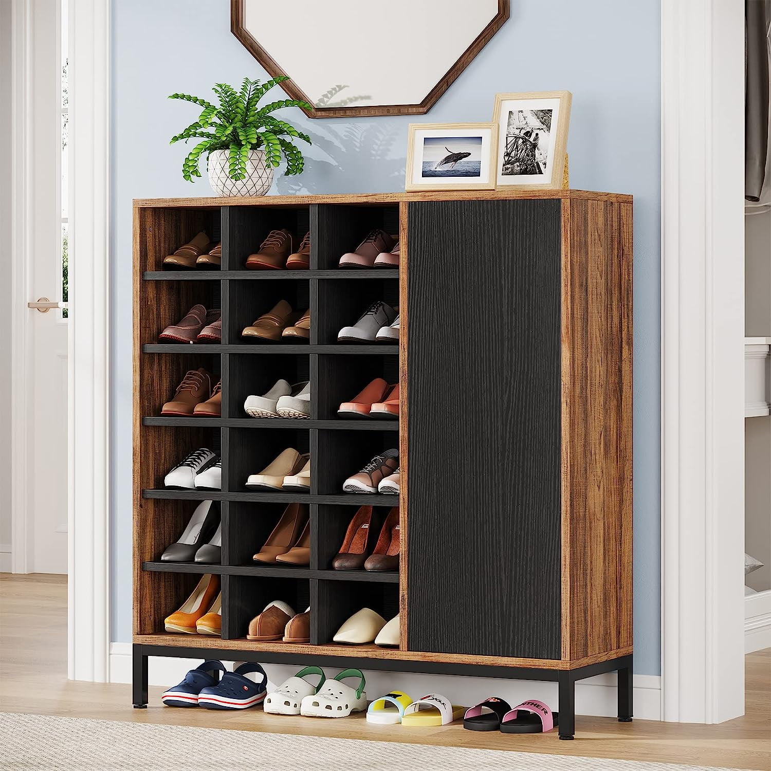 30 Pair Shoe Storage Cabinet Three Cabinet Doors Conceal Ten Total She <div  class=aod_buynow></div>– Inhomelivings