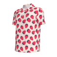 thumbnail image 2 of Balery Strawberry Printed Men’s Short Sleeve Polo Shirt, Midweight Men's Shirt,Golf Polo shirts -Large, 2 of 9
