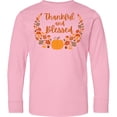 thumbnail image 3 of Inktastic Thankful and Blessed Pumpkin and Fall Leaves Long Sleeve Youth T-Shirt, 3 of 5