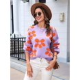 thumbnail image 4 of Women'S Sweater Fall Long Sleeve Crewneck Tops Knit Oversized Pullover Casual Print Tops, 4 of 8