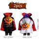 thumbnail image 2 of Muñeca de calabaza sin cabeza, 2 piezas, adorno de terror, muñeca de calabaza sin cabeza de Halloween, muñeca trenzada con capa, muñeca de festival fantasma, decoraciones de Halloween, 2 of 5