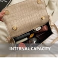thumbnail image 4 of Bolso de mano pequeño de piel de cocodrilo para mujer, bolso de hombro, clásico, tipo billetera, con asa superior, de piel sintética, con cremallera, 4 of 7