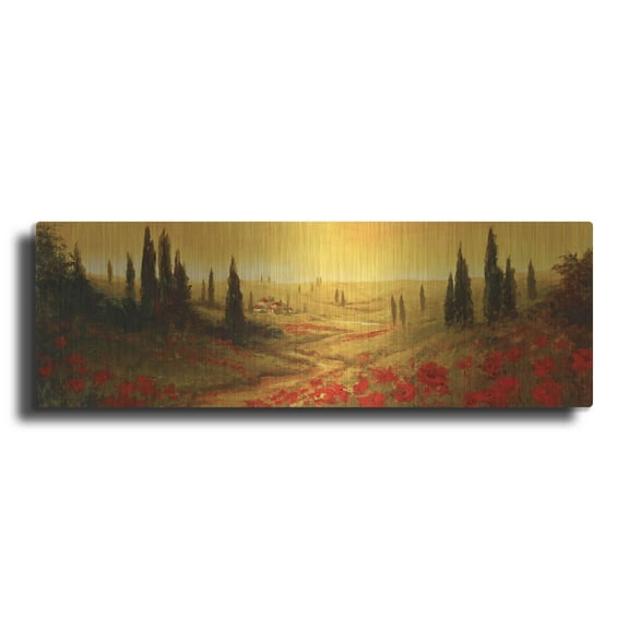 Luxe Metal Art 'Toscano Panel II' by Art Fronckowiak, Metal Wall Art, 36"x12"
