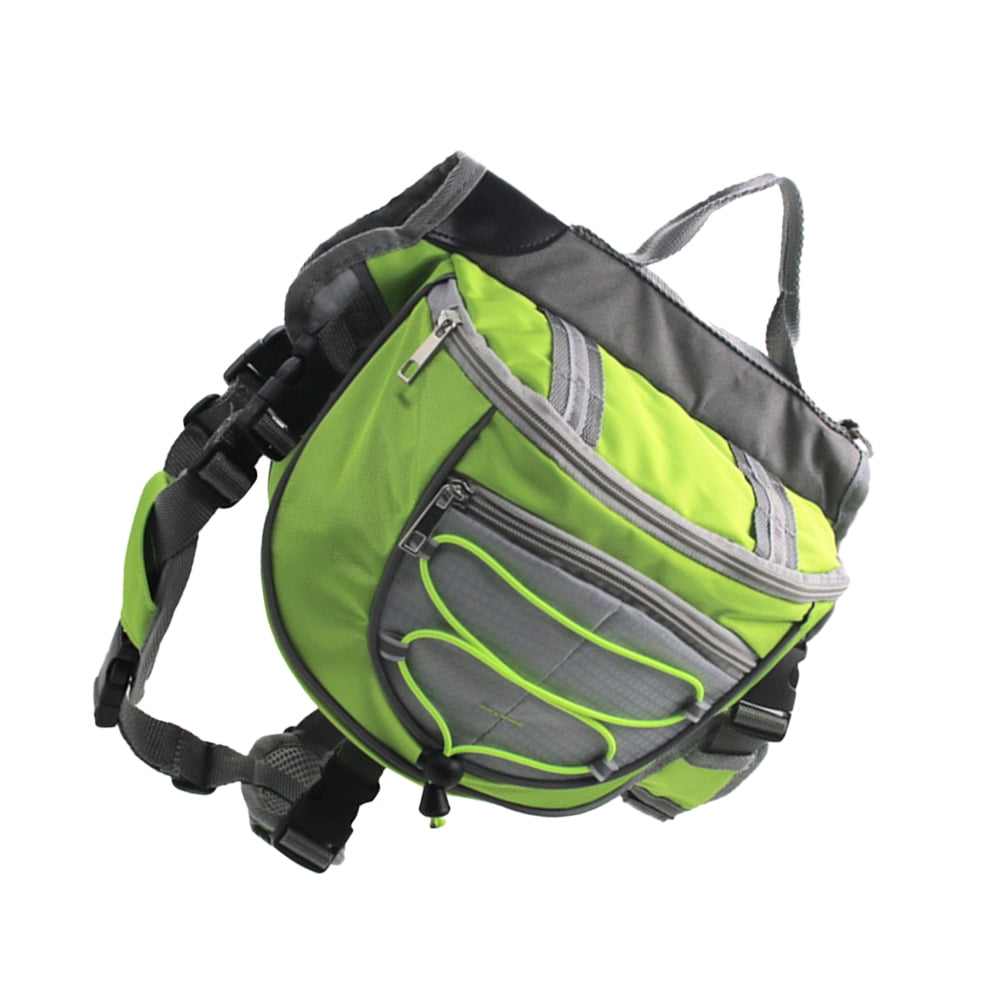DEEPCRAFF Dog Saddlebag Backpack in Green Oxford Material for Outdoor Adventures and Comfortable Pet Carrying