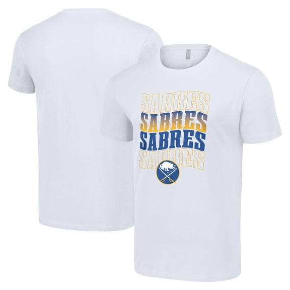 Men's Starter White Buffalo Sabres Four Team Name Logo T-Shirt