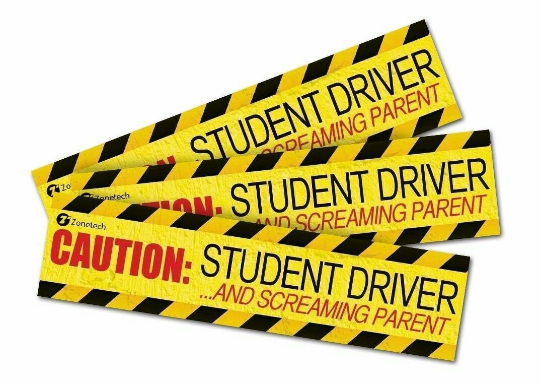 3 Caution Student Driver and Screaming Parent Magnets Bumper Decal ...