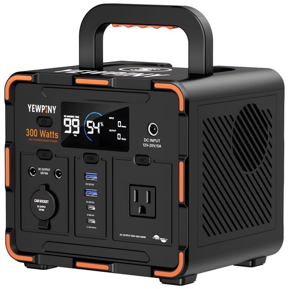 300W portable power station, 259Wh Solar Generator, RVs, hiking, and as a home emergency backup power source.