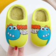 thumbnail image 2 of Quealent Little Kid Girls Shoes Fuzzy Slippers Kids Girl Children Shoes Soft Cotton Slippers Fashion Cute Cartoon Dinosaur Home Small Tote for Girls Green 13.5, 2 of 4