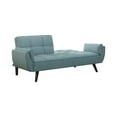 thumbnail image 3 of Biscuit Tufted Sofa Bed - Turquoise Blue Upholstered Sleeper Sofa with Accent Pillow - Stylish Living Room Furniture, 3 of 5