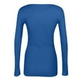 thumbnail image 4 of Womens Long Sleeve Tops Fall Scoop Neck Ribbed Knit Shirts Slim Fitted Casual Basic Tee T Shirt for Women 2026 Royal Blue L, 4 of 4