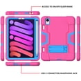 thumbnail image 5 of Dteck Case for iPad Mini 7 A17 Pro 2024 / iPad Mini 6 2021 8.3 Inch, Heavy Duty Silicone+PC Shockproof Rugged Protective Case Stand Cover for iPad Mini 7th/6th Generation 8.3",Rose+Blue, 5 of 6