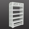 thumbnail image 3 of Knocbel Six Tiers Hollow Design Carved Shoe Rack, Practical Dampproof Well-crafted Shoe Shelf Bookshelf for Bedroom Living Room Hall Study, 24.2"W x 9.45"D x 38"H White, 3 of 9