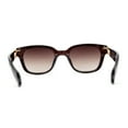 thumbnail image 4 of Womens Slim Rectangle Horn Rim Jewel Metal Hinge Plastic Sunglasses All Brown, 4 of 4