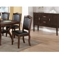 thumbnail image 5 of Newboti Furniture Traditional Formal Set of 2 Chairs Dark Brown Espresso Dining Seatings Cushion Chair 29965, 5 of 8