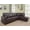 Brown, variant on Ponliving 103.5" Faux Leather 2 PCS L-Shaped Modern Sectional Sofa with Pillows for Living Room Red Faux Leather Right Hand Facing
