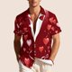 thumbnail image 2 of TaTaai Unisex Hawaiian Shirt, Short Sleeve Button Down Lapel Collar, Funny Printed, Breathable Lightweight, Ideal for Valentine's Day Summer Beach Casual Wear Gift, 2 of 8