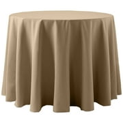 Ultimate Textile (2 Pack) Cotton-feel 90-Inch Round Tablecloth - for Wedding and Banquet, Hotel or Home Fine Dining use, Toast Light Brown