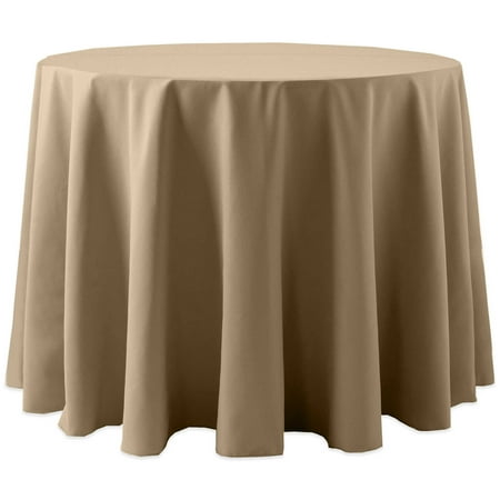 Ultimate Textile (2 Pack) Cotton-feel 90-Inch Round Tablecloth - for Wedding and Banquet, Hotel or Home Fine Dining use, Toast Light Brown
