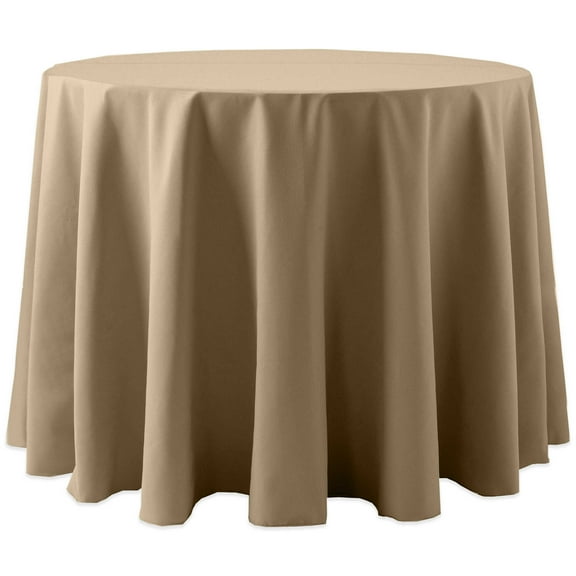 Ultimate Textile (10 Pack) Cotton-feel 60-Inch Round Tablecloth - for Wedding and Banquet, Hotel or Home Fine Dining use, Toast Light Brown