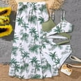 thumbnail image 2 of Mercatoo Toddler Girl's 3 𝐏iece Swimsuits Leaves Prints Bikini Set + Ruffle Long Cover Up Skirt Bathing Suits Girls Swimwear, 2 of 5