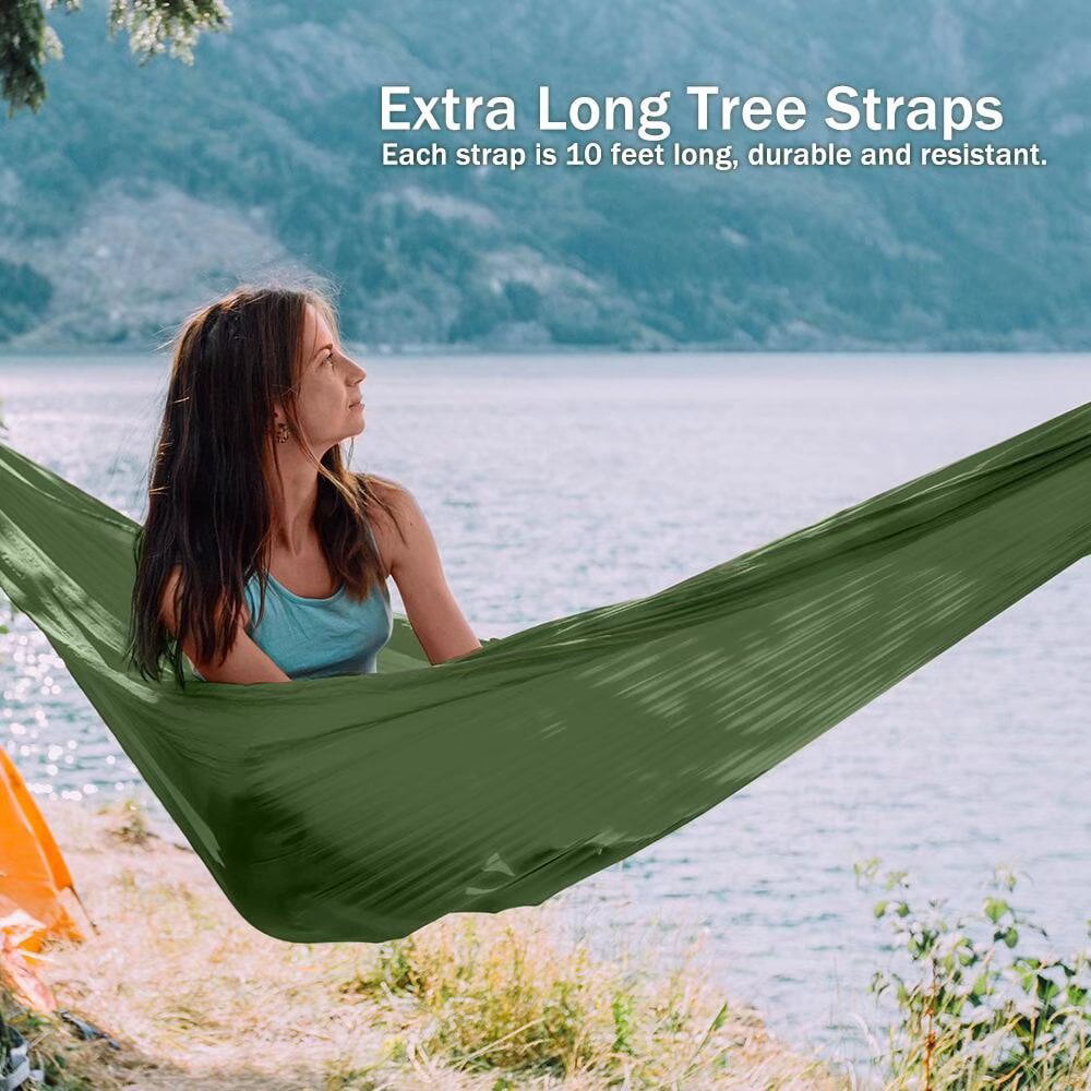 Support 400lbs with Nylon Ropes and Steel Carabiners Nylon Hammock Swing JBM Camping Hammock Single & Double Portable Parachute Hammock Hiking Travel Backpacking 