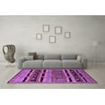 thumbnail image 3 of Ahgly Company Indoor Square Oriental Purple Industrial Area Rugs, 3' Square, 3 of 4