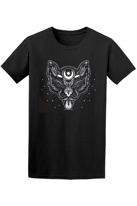 Beautiful Art Work Cat Face  T-Shirt Men -Image by Shutterstock, Male Medium