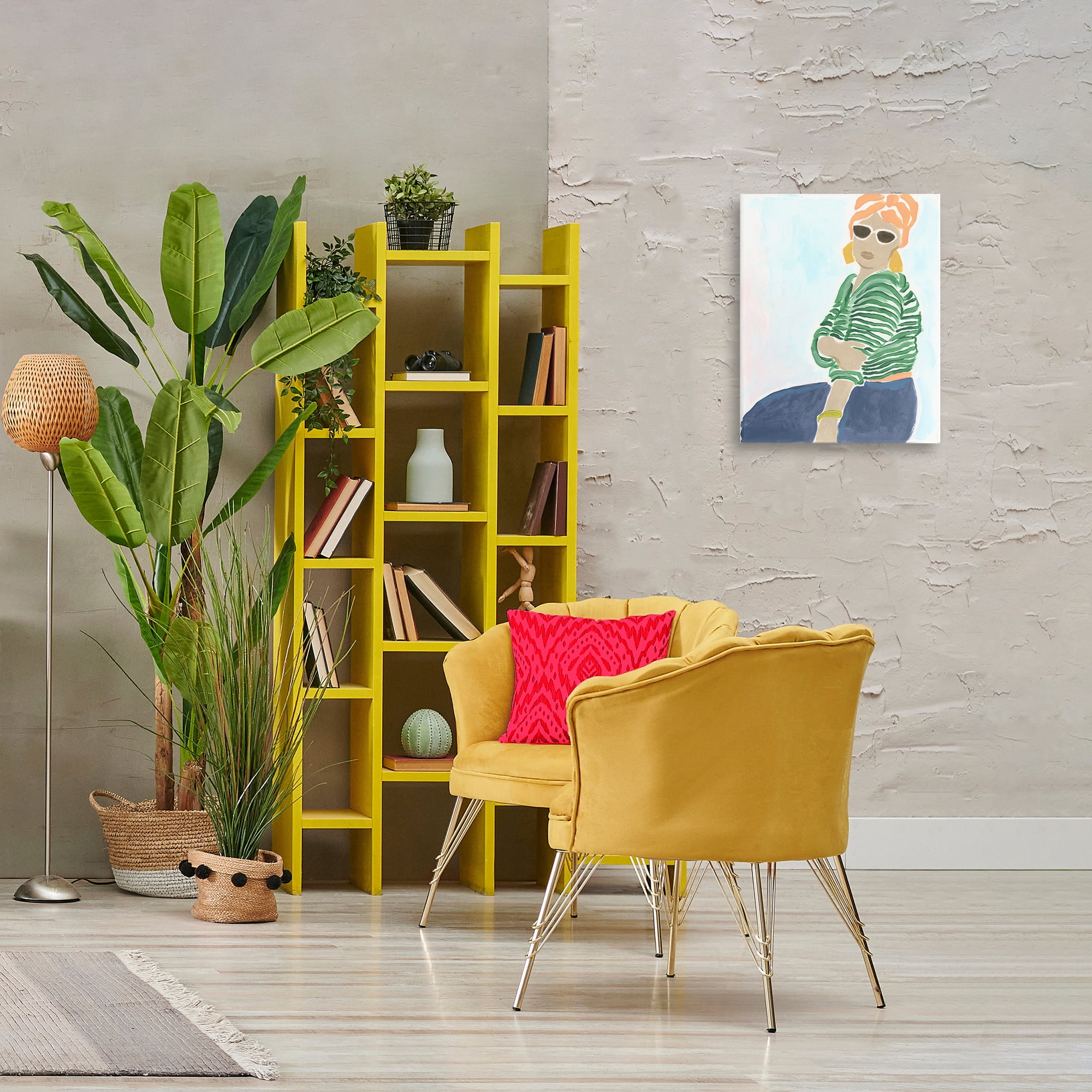 Stupell Industries Beachy Stylish Woman People Painting Wrapped Canvas Art Print Wall Art, 16 x 20