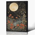 thumbnail image 1 of Lienzo para pared con estampado vintage de flores lunares, 40 x 60 cm, enmarcado, 1 of 7