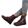thumbnail image 4 of AXXD Women's Fall Winter Comfort Plus Size Non-Slip Round Toe Flat Boots Womens Casual Boots Christmas On Clearance Wine Size 36(US:5.5), 4 of 4