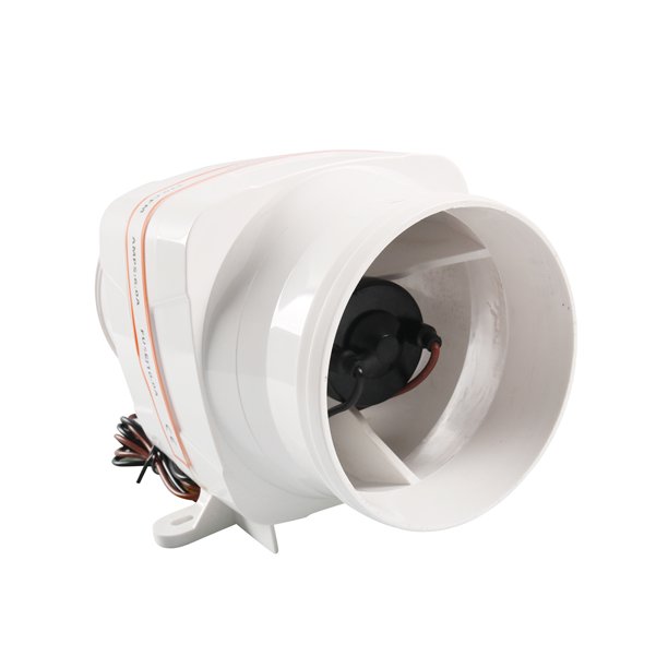 Ventilador de sentina en línea, ventilación de ventilación, ventilación de carga del vehículo, accesorios de baja corriente para cocina, baño, RV, 4 pulgadas, 12V Inevent VI001735-00B