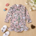 thumbnail image 2 of RUTAYY Summer Toddler Girls Long Sleeve Ruffles Cartoon Cow Prints Monokini One-Piece Swimwear Beach Onesie Swimsuit Bikini Pool Boho Beachwear, 18-24 Months, 2 of 8