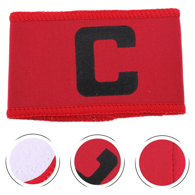STRANDCHIC 2 Pcs Bande de Capitaine de Soccer Rouge Matériau de Haute Qualité Design Antidérapant pour Activités d'Équipe