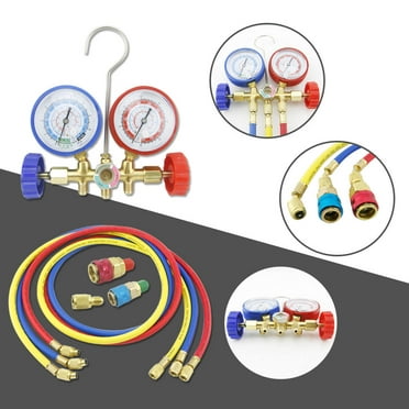 Diagnostic Manifold Gauge Set 5ft. R12 R22 R134A R502 HVAC w/ Quick Coupler & 3 Hoses