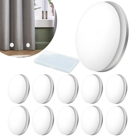 ZYNERY 10 Pcs Magnetic Curtain Weights Drapery Weights, Heavy Duty Curtain Weights Bottom No Sew - Outdoor Curtain Liner Magnets for Tablecloth, Refrigerator, Flag (White)