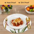 thumbnail image 4 of Pink Tulips Round 13 Inch Placemats Set of 4, Green Leaf Country Flower White Botanical HeatResistant Non Slip Place Mats for Dining Table, Wipeable Braided Kitchen Table Mats for Housewarming, 4 of 9