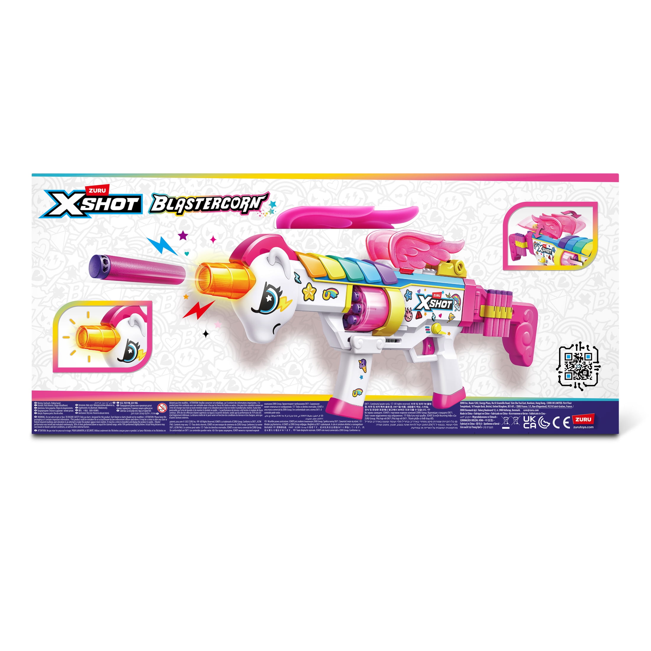 XSHOT Big Rizz Blastercorn 24 fléchettes à technologie Air Pocket de ZURU, Dart Blaster jouet pour garçons et filles, adolescents et adultes âgés de 8 ans et plus ZURU FUSIL LICORNE