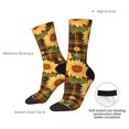 thumbnail image 4 of KLL Yellow Black Plaid Sunflower Print Cool Socks Men's Women's Crew Socks Funny Crazy Novelty Stockings, 4 of 6