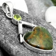 thumbnail image 2 of Heart Turkish Rainforest Chrysocolla & Peridot 925 Silver Pendant Jewelry SDP104340, 2 of 5