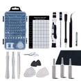 thumbnail image 1 of Herramientas de reparación de teléfonos móviles, juego de destornilladores CRV 123 en 1, kit de desmontaje de relojes, hardware industrial, negro, gris, 4 mm, 1 of 12