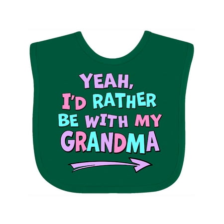 

Inktastic Yeah I d Rather be with My Grandma in Pink Blue and Purple Gift Baby Boy or Baby Girl Bib