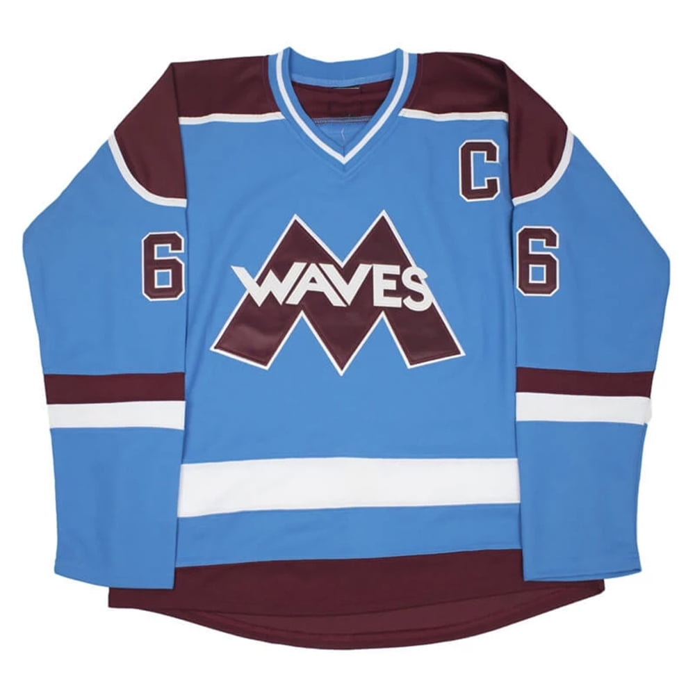 Mighty Ducks Movie Waves Gordan Bombay Blue Men Hockey Jersey #66