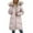 Pink, variant on Women's 2026 Korean Style Puffer Coat, Knee Length Oversized Parka, Luxurious Faux Fur Collar Winter Jacket, Thickened Loose Fit Down Alternative Coat Black L