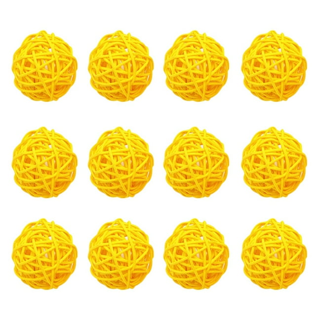 12cs Wicker Rattan Balls Decorative Ball Orbs Table Decor, Wedding Party Decoration, Decorative Balls for Centerpiece Bowls,1.2"