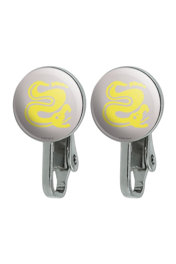 Hidden Temple Silver Snakes Novelty Clip-On Stud Earrings