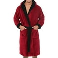 thumbnail image 1 of Peignoir à Capuche pour Homme en Molleton Doux, Robe de Chambre, Patchwork, Vêtement de Nuit, 1 of 3